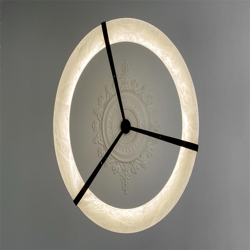 Oslo L1P Pendant Alabaster Chandelier, Halo Ring Chandelier With canopy Over Dining Table Chandelier Luster Gaze