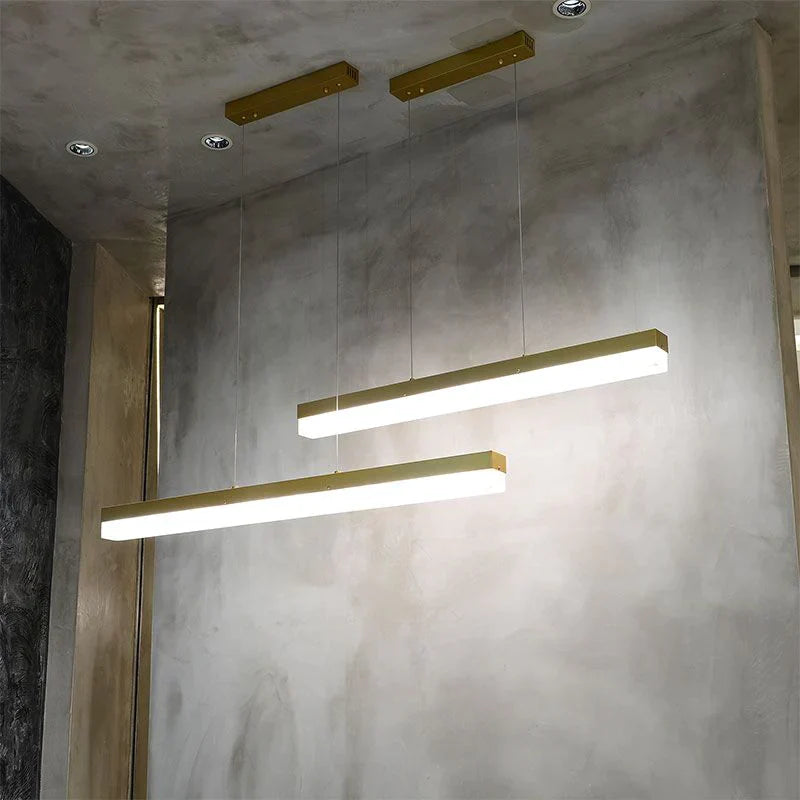 Prima Modern Alabaster Linear Pendant Light Over Kitchen Island, Chandelier Over Dining Table Pendant Light Luster Gaze 39.37"L*2.36"W*2.36"H Brass