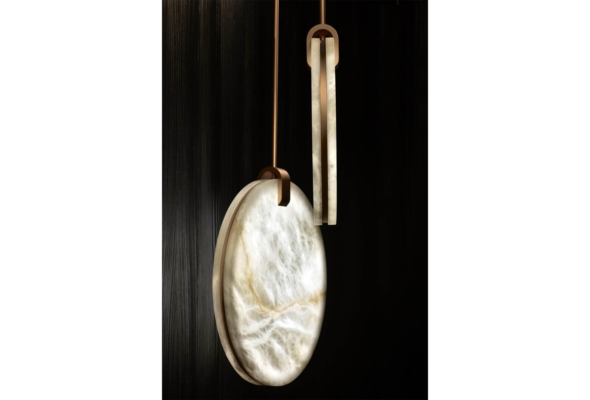 Soho Real Alabaster Disc Pendant Light, Pendant Lamp For Hallway, Staircase Pendant Light Luster Gaze