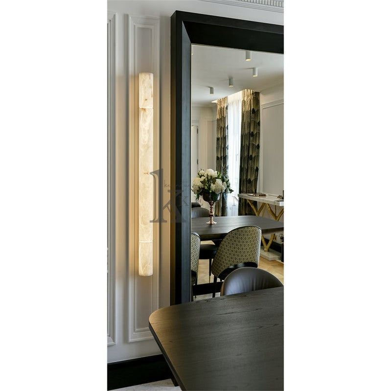 Garron Modern Alabaster Linear Wall Sconce Wall Light Fixtures Luster Gaze