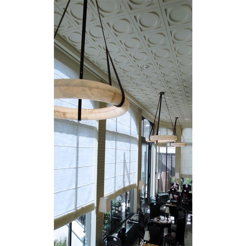 Oslo L1P Pendant Alabaster Chandelier, Halo Ring Chandelier With canopy Over Dining Table Chandelier Luster Gaze