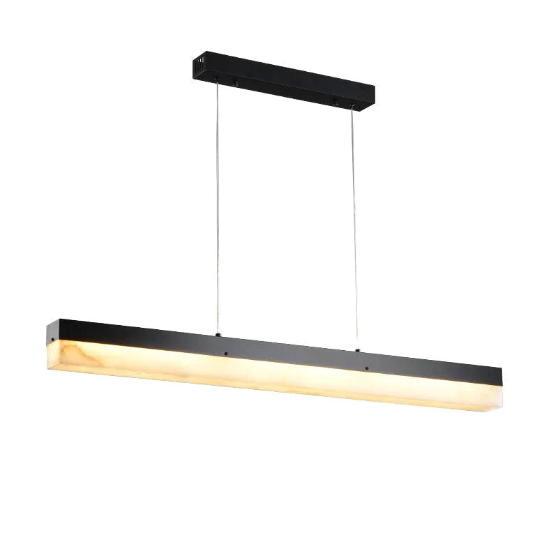 Prima Modern Alabaster Linear Pendant Light Over Kitchen Island, Chandelier Over Dining Table Pendant Light Luster Gaze