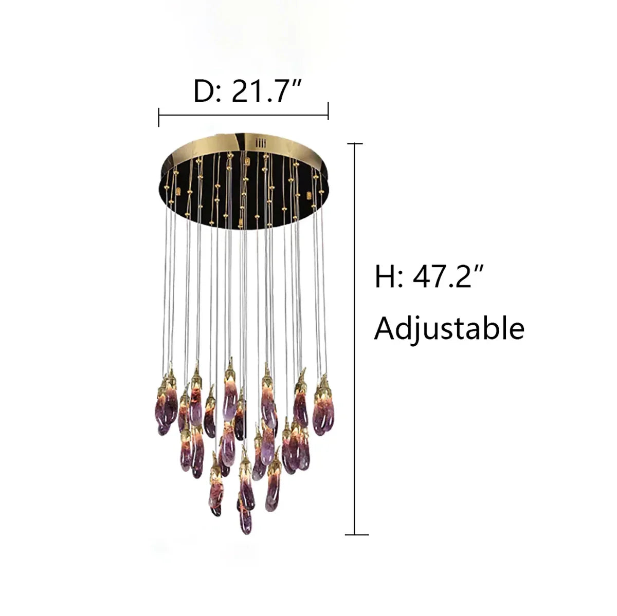 Eggplant-shaped Chandelier Purple Color