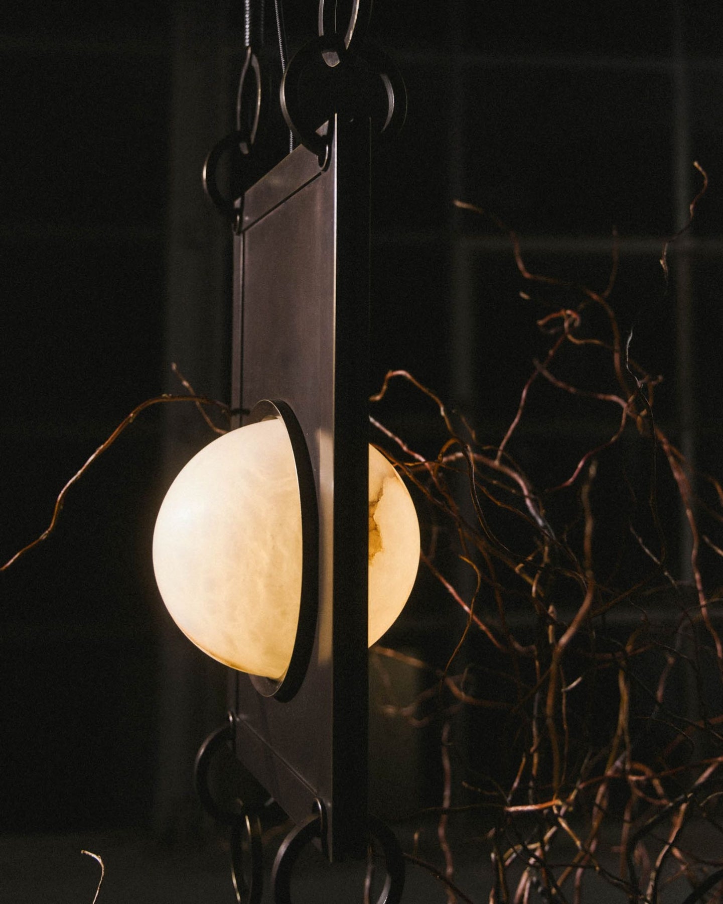 Luster Gaze Alabaster Arc Pendant Chandelier - Background Shot
