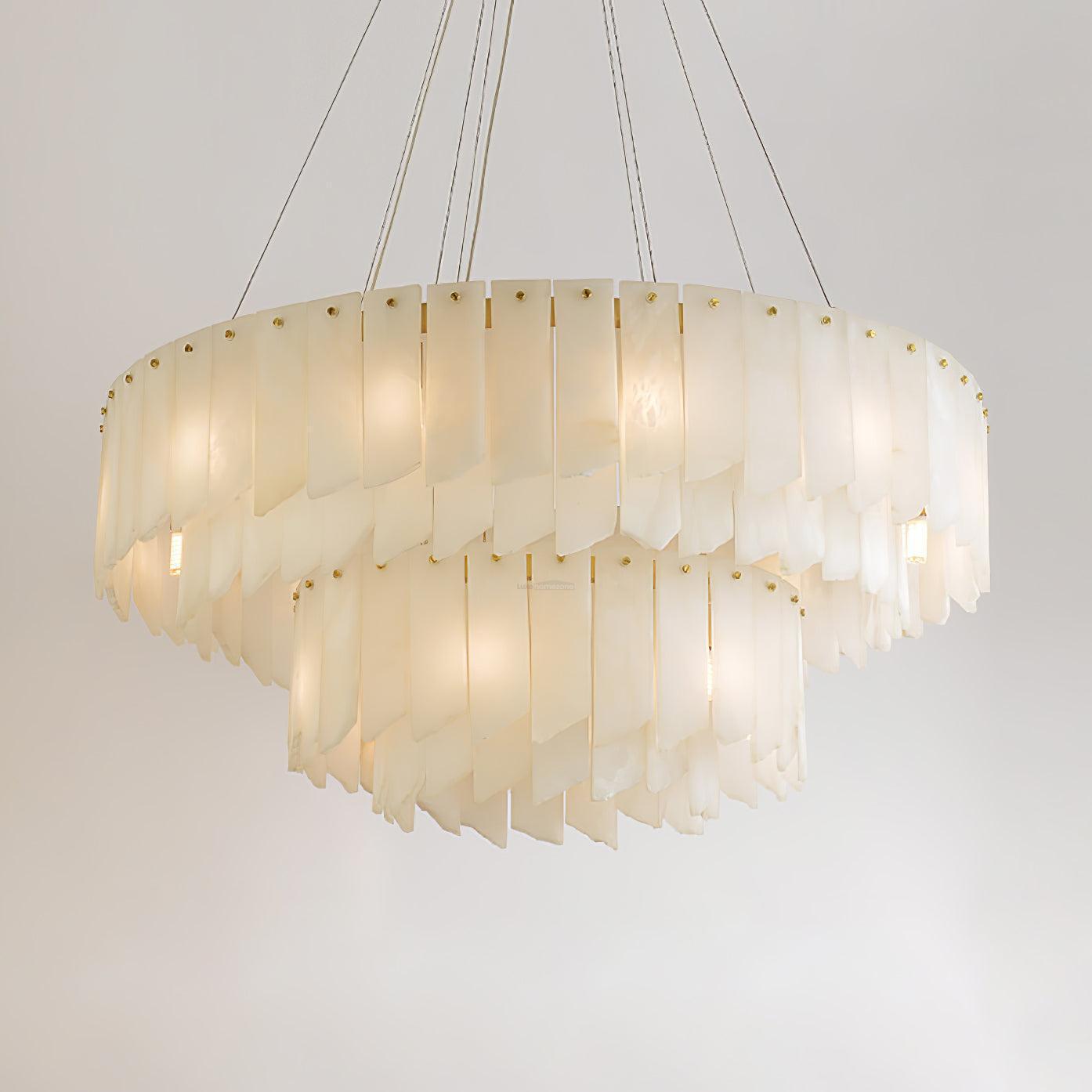 Alabaster Cascade Tiered Chandelier 27.6
