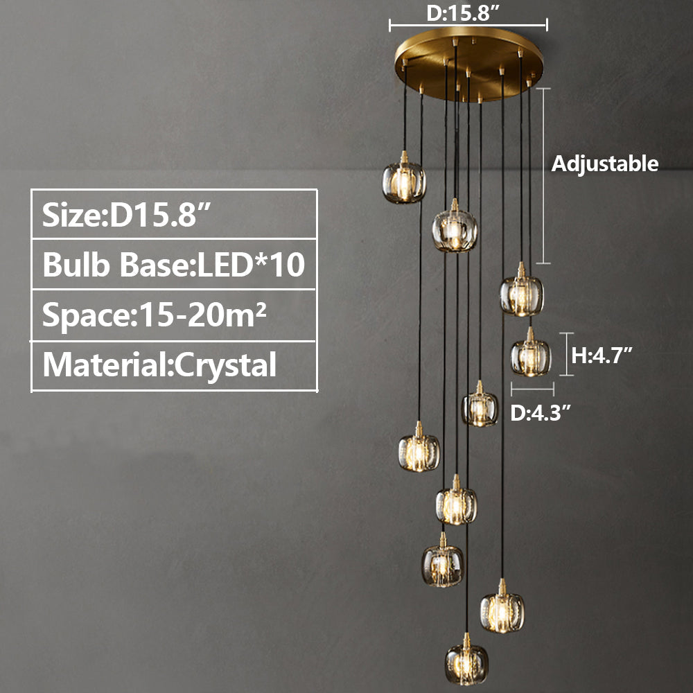 Luster Gaze Grand Lumina Cascading Pendant Chandelier - Background Shot