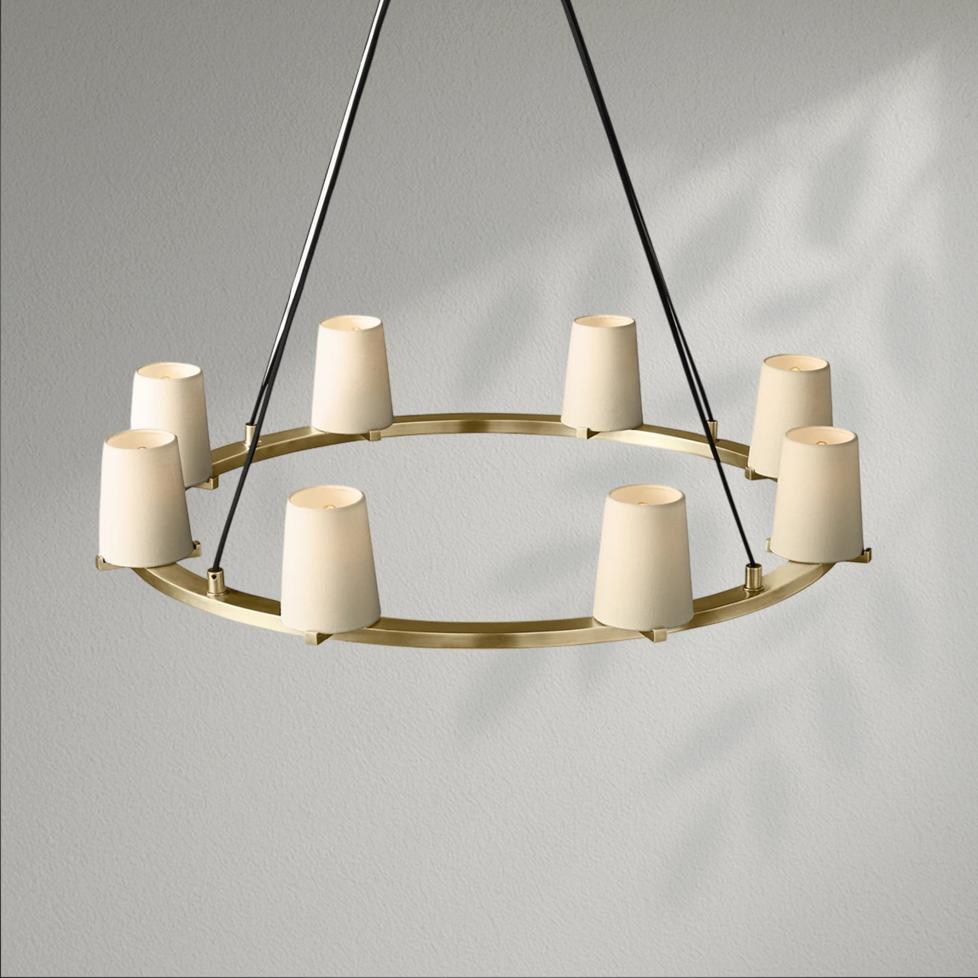 Pauillec Fabric Shade Round Chandelier