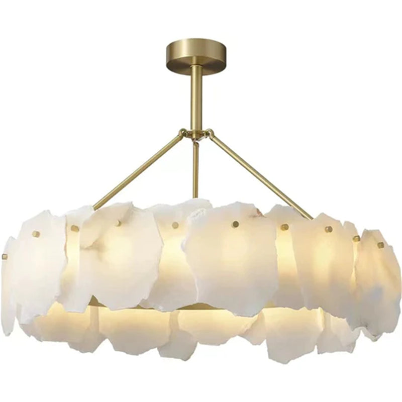 Carlos Alabaster Modern Snowflake Round Chandelier chandelier Luster Gaze D31.5"