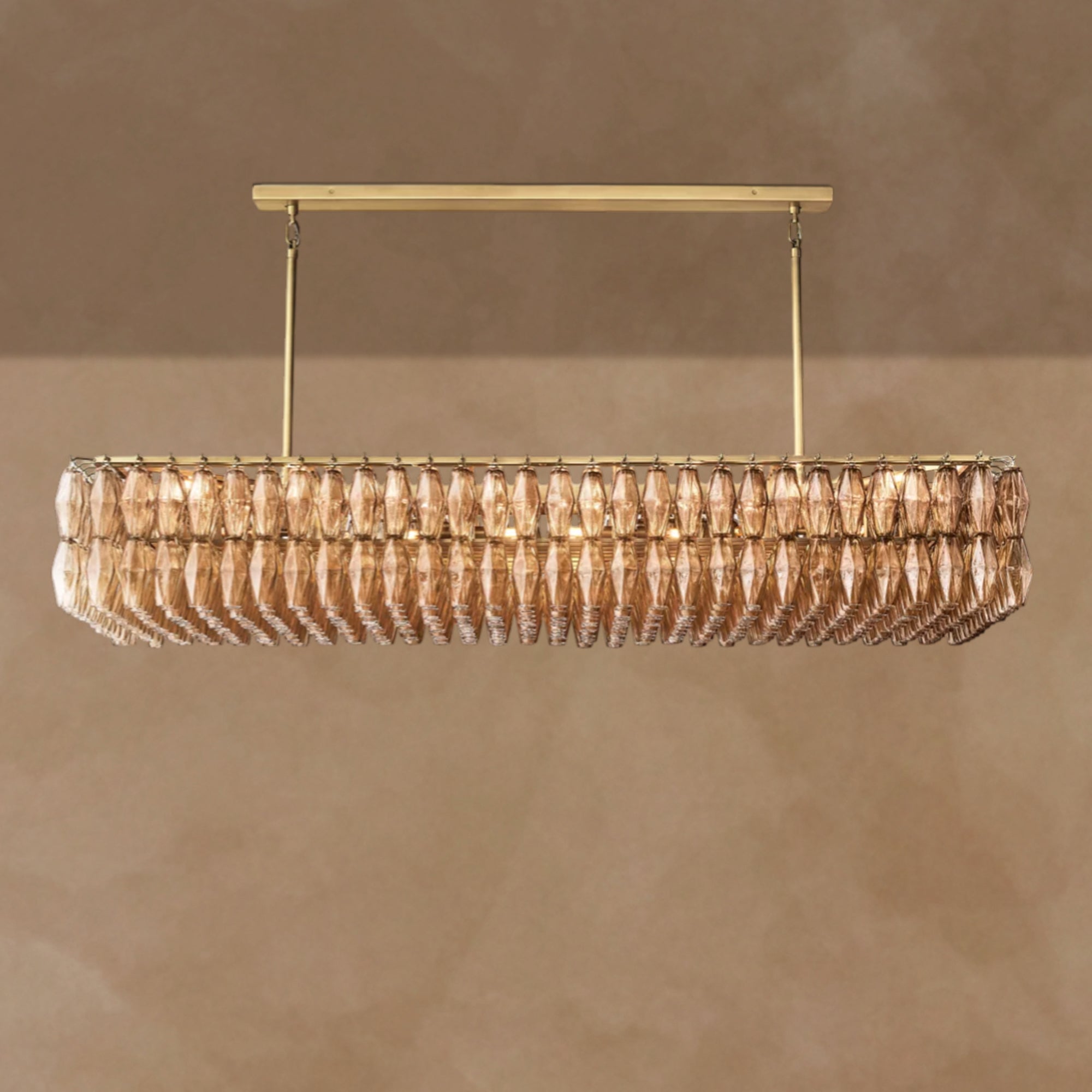 Cyra Glass Rectangular Chandelier