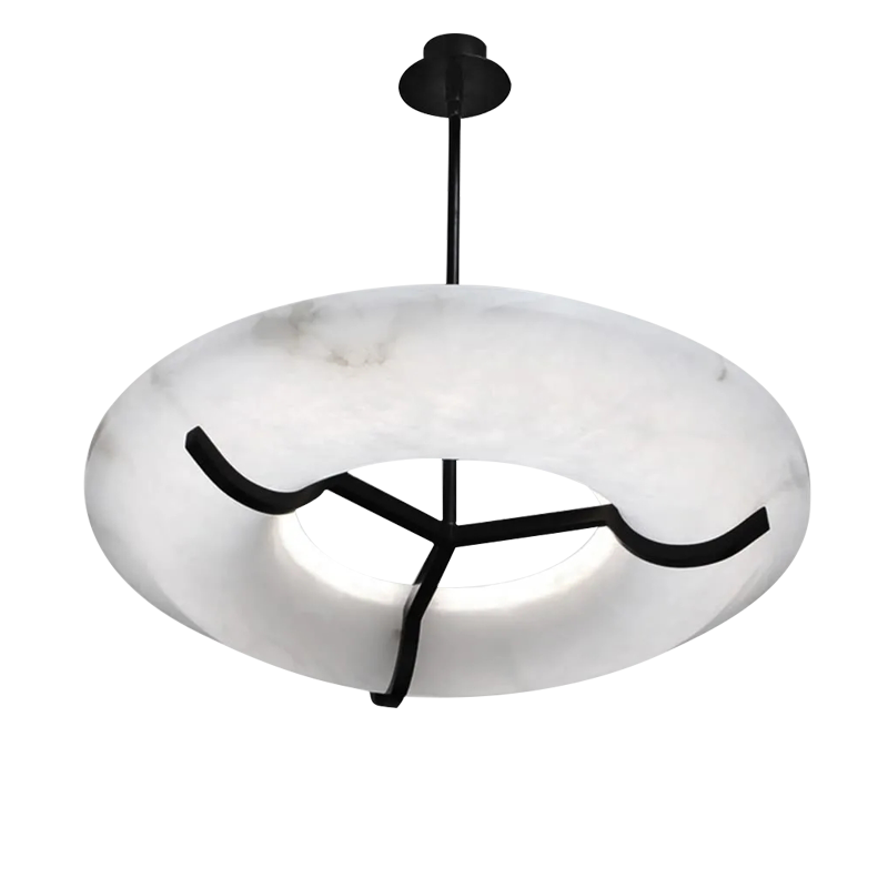 Maxine Modern Round Alabaster Dining Room Chandelier Chandelier Luster Gaze