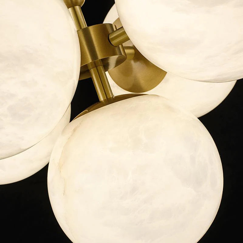 Carmen Modern Alabaster Kitchen Island Pendant, Real Alabaster Pendant Lamp For Bedroom Chandelier Luster Gaze