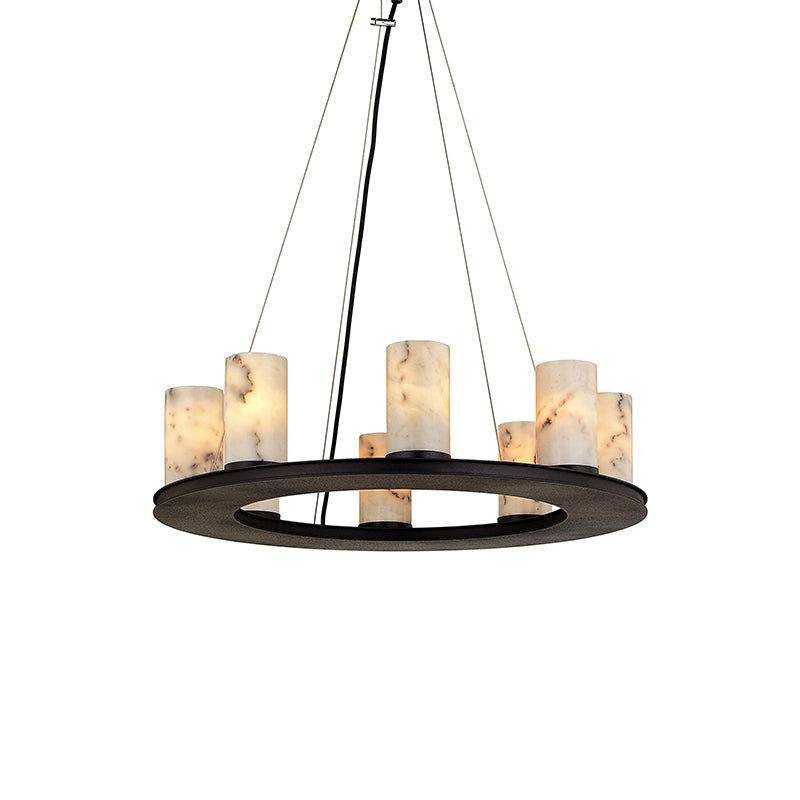 Scarlett Modern Round Industrial Candelabra Round Black Alabaster Chandelier Chandelier Luster Gaze