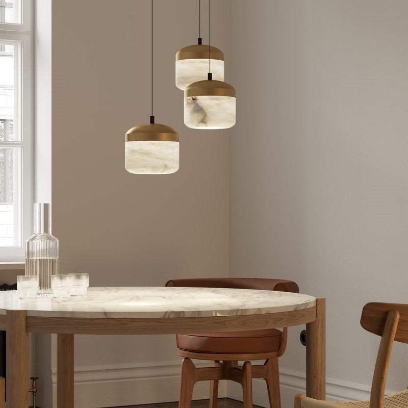 Ava Radiance - United Modern Alabaster Pendant Lamp For Staircase, Kitchen Pendant Light Chandelier Luster Gaze