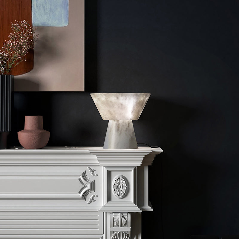 Franta Modern L Alabaster Living Room Table Lamp Besides Bed table lamp Luster Gaze