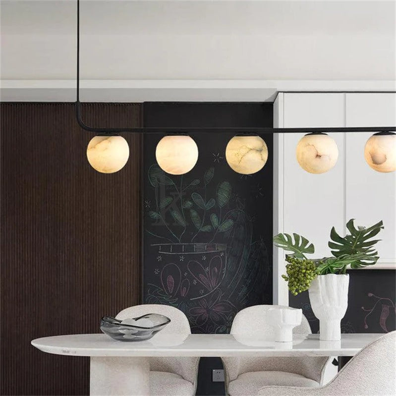 Koltin Modern Alabaster Global Kitchen Island Pendant 5 Lights Luster Gaze
