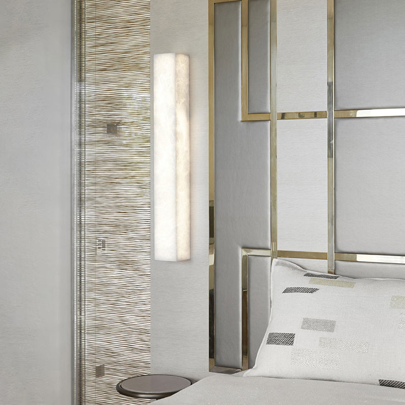 Flor Rectangular Modern Alabaster Wall Light Besides Bed Wall Light Fixtures Luster Gaze