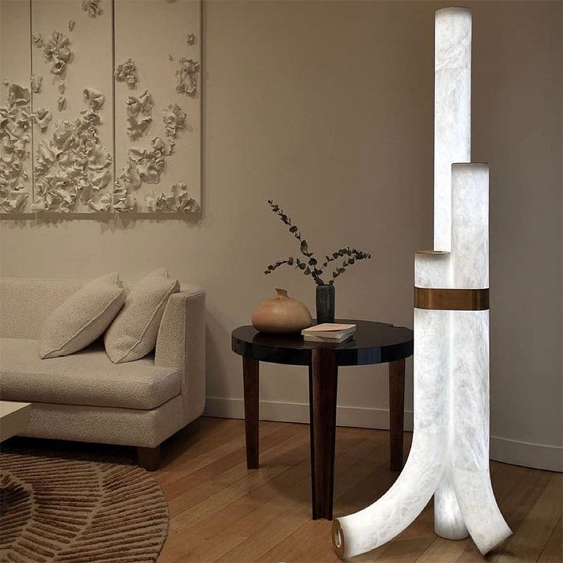 Keturah Modern Artistic Alabaster Floor Lamp For Living Room Chandelier Luster Gaze