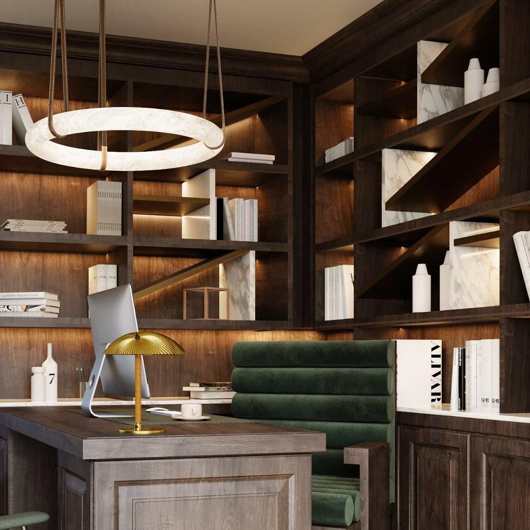Oslo Pendant Alabaster Chandelier, Halo Ring Chandelier With Leather Chandelier Luster Gaze