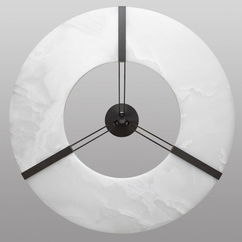 Maxine Modern Round Alabaster Plate Chandelier, Exquisite Illumination Chandelier Luster Gaze