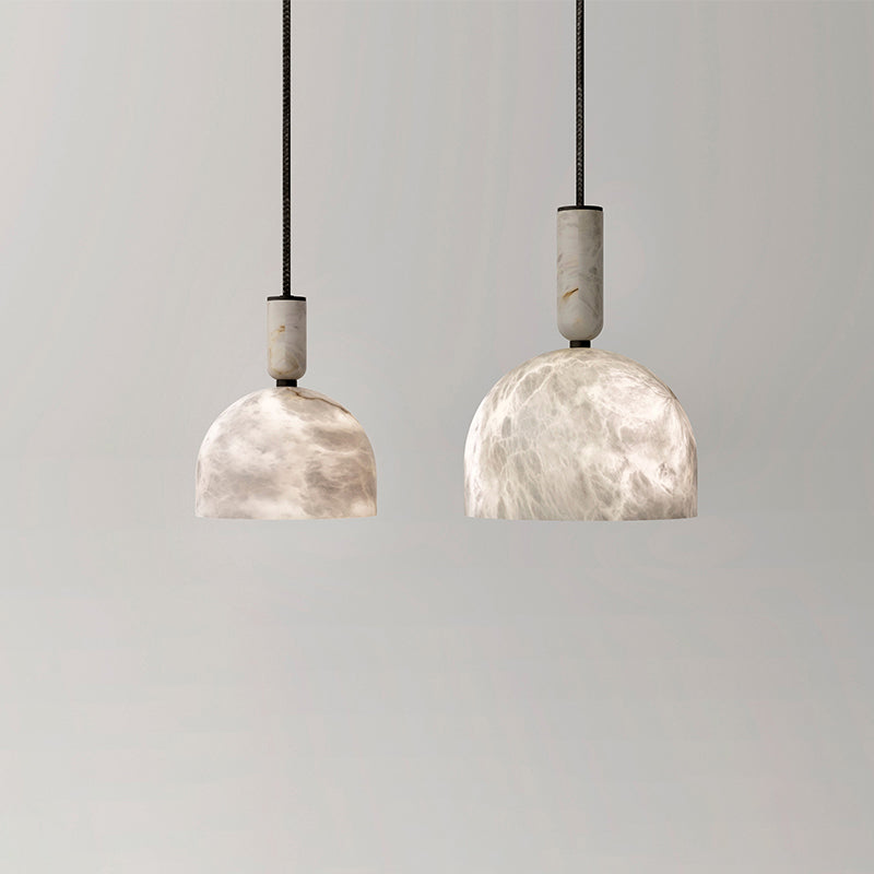 Aubry Modern Alabaster Bedside Pendant Light, Bedroom Pendant Lamp Chandelier Luster Gaze Large