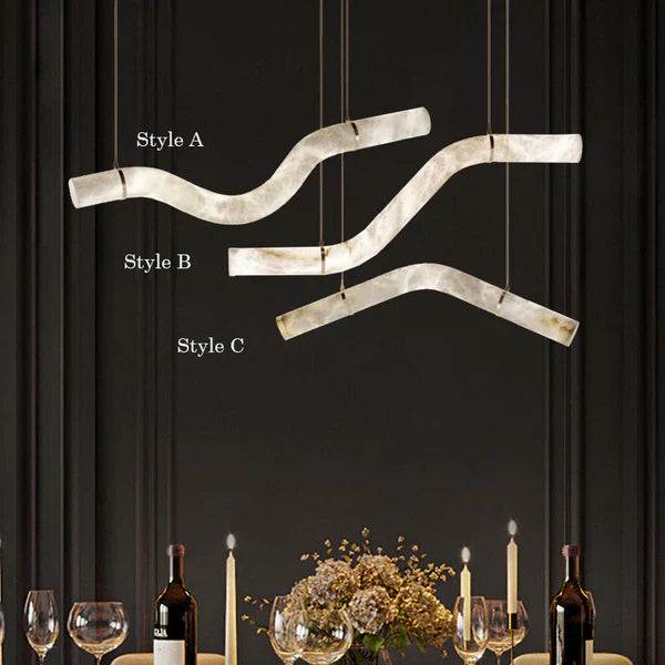 Alabaster Curved Chandelier Herman Lighting