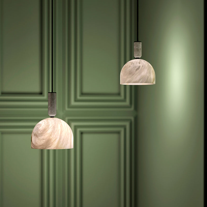 Aubry Modern Alabaster Bedside Pendant Light, Bedroom Pendant Lamp Chandelier Luster Gaze