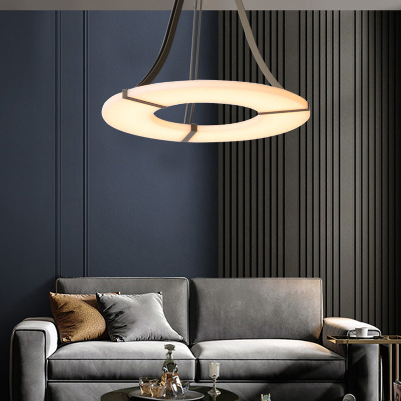 Maxine Modern Round Alabaster Plate Chandelier, Exquisite Illumination Chandelier Luster Gaze