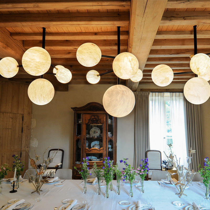 Sian Modern Sphere Delight - Modern Artistic Alabaster Pendant Light Chandelier Luster Gaze