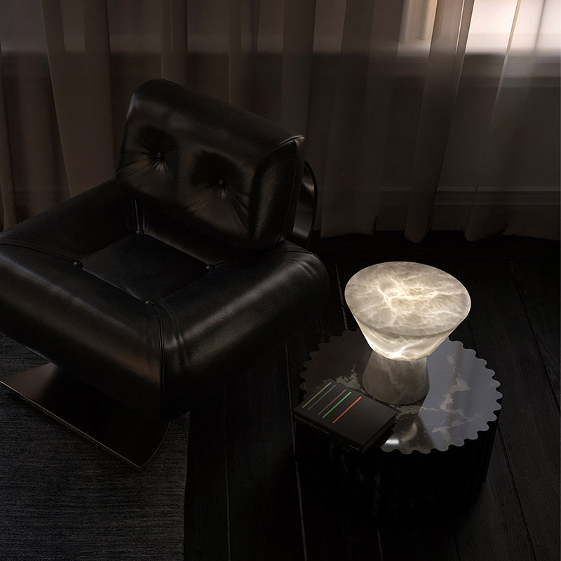 Franta Modern L Alabaster Living Room Table Lamp Besides Bed table lamp Luster Gaze
