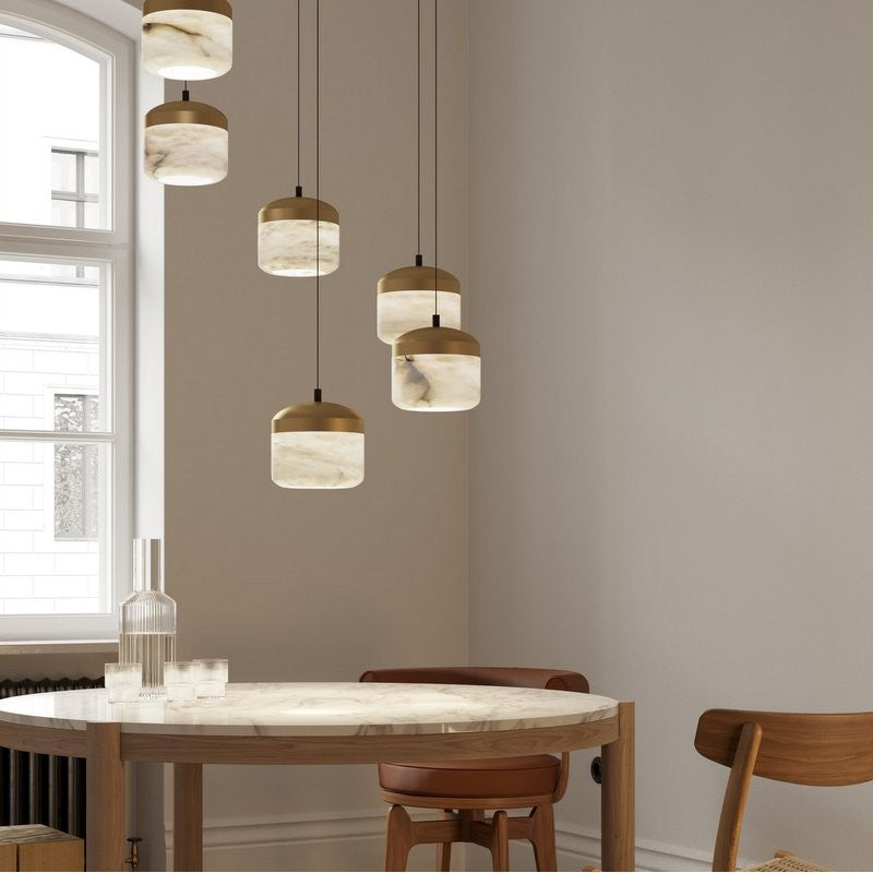Ava Radiance - United Modern Alabaster Pendant Lamp For Staircase, Kitchen Pendant Light Chandelier Luster Gaze