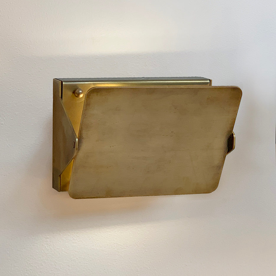 Luster Gaze Veridian Brass Flip-Front Wall Sconce - Background Shot