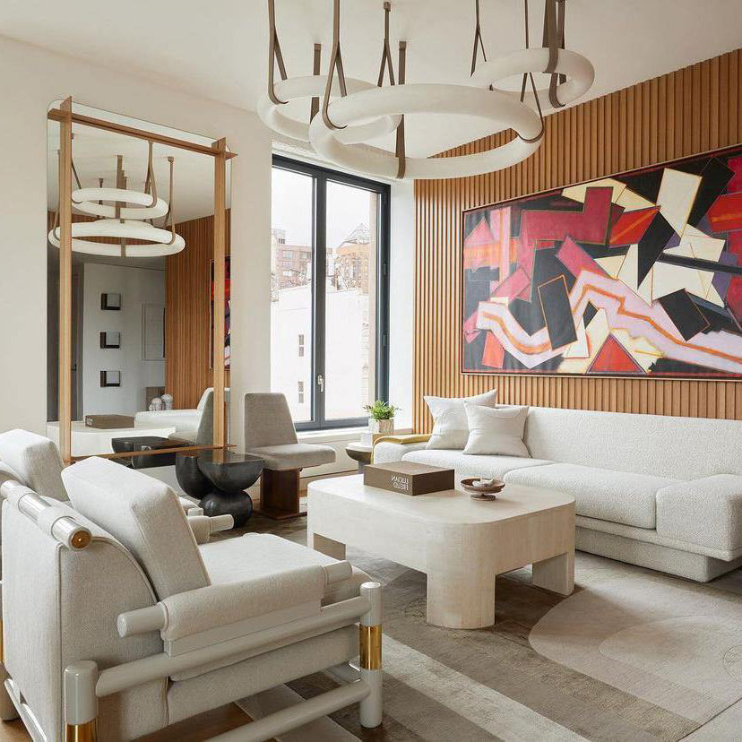 Luster Gaze Alabaster Orb Modern Pendant - dramatic American stairwell with three-story void