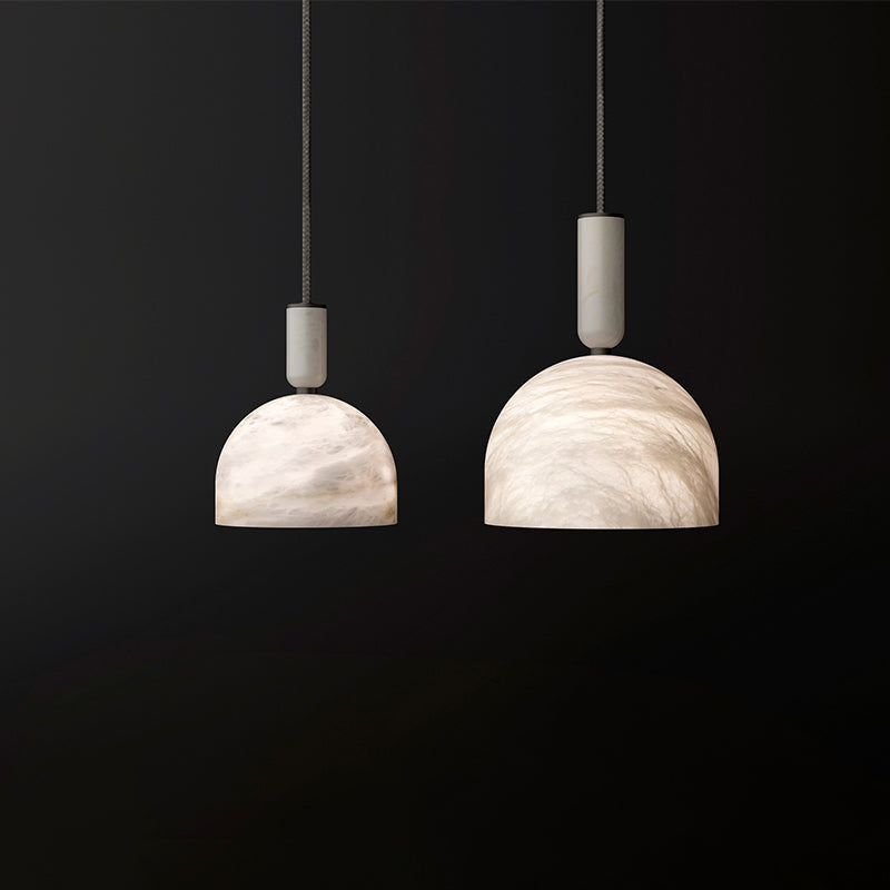 Aubry Modern Alabaster Bedside Pendant Light, Bedroom Pendant Lamp Chandelier Luster Gaze Small