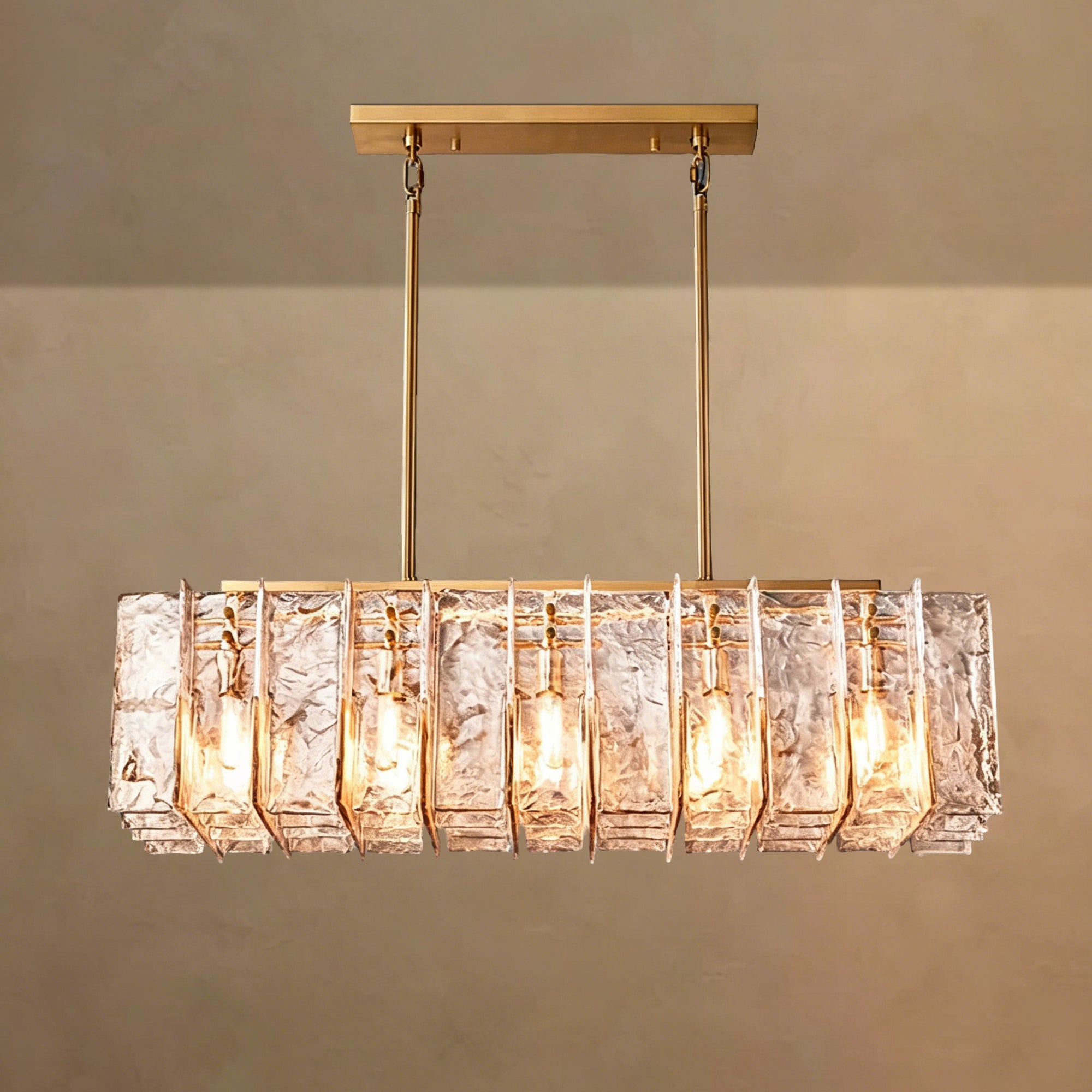 Latrel Smoke Glass Rectangular Chandelier 49″
