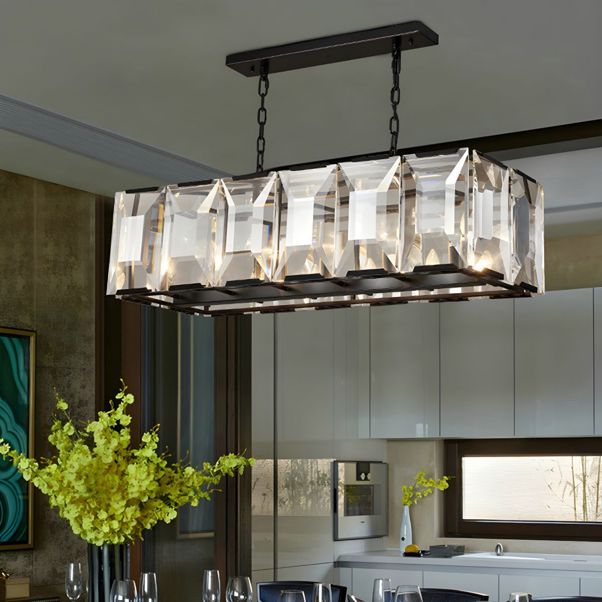 Harlows Crystal Rectangle Chandelier