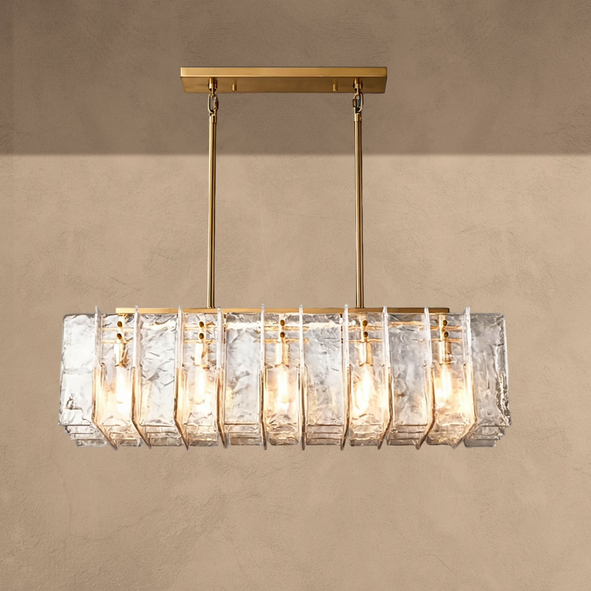 Latrel Clear Glass Rectangular Chandelier 49″