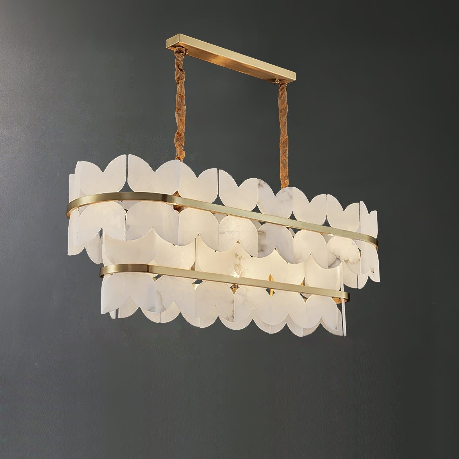 Alabaster Cloudscape Chandelier with 1/2 layer