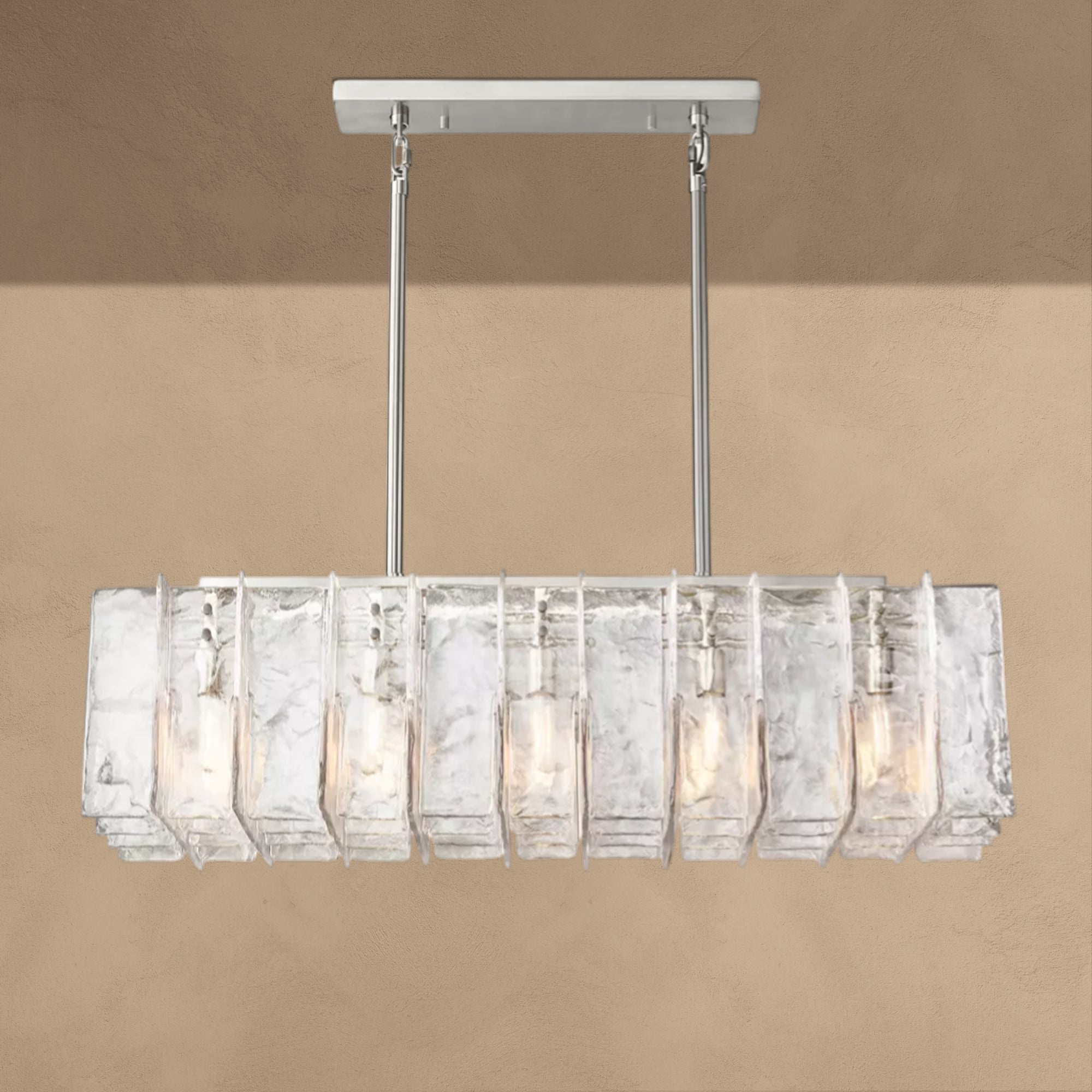 Latrel Clear Glass Rectangular Chandelier 49″