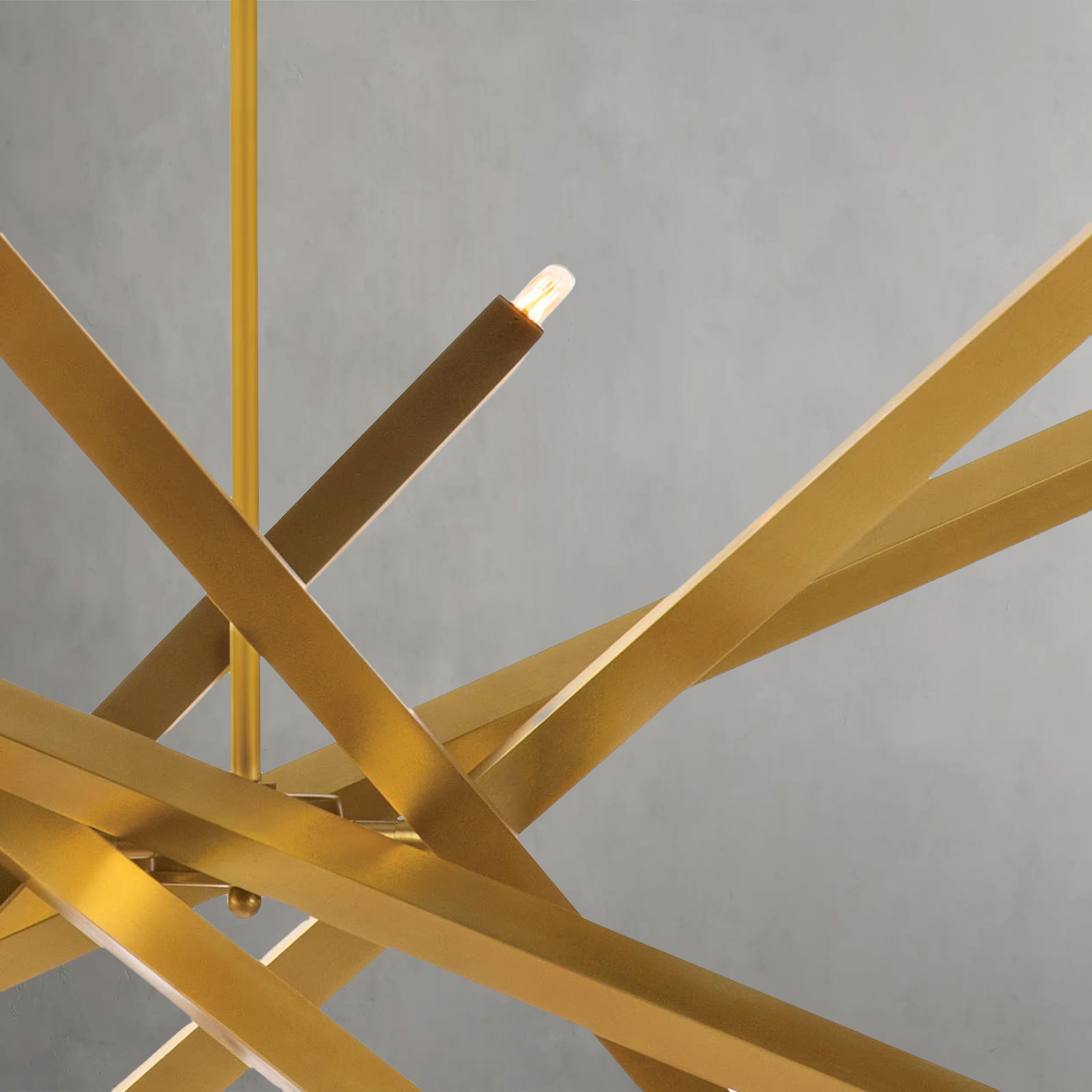 Luster Gaze Kinetic Brass 12-Light Chandelier - Background Shot