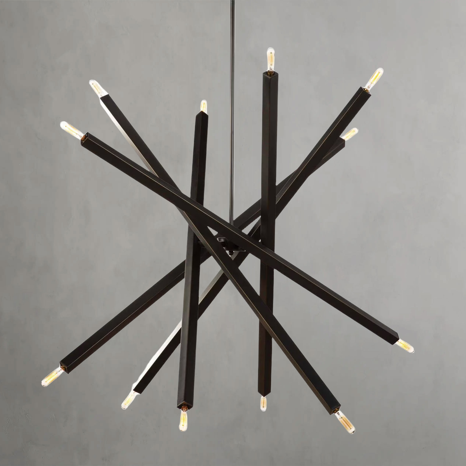 Luster Gaze Kinetic Brass 12-Light Chandelier - Background Shot