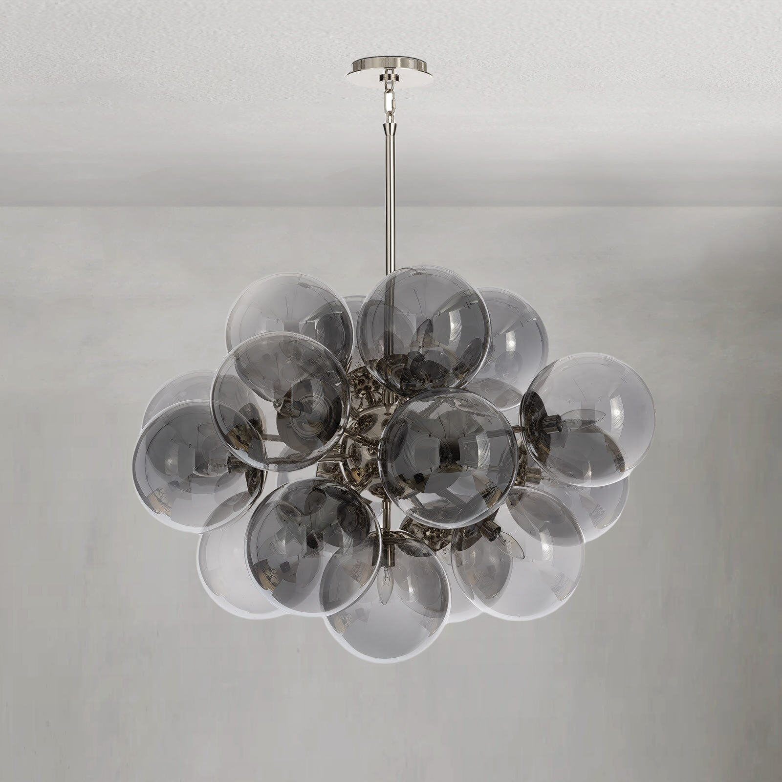 Mandoza Nickel Smoked Glass Chandelier