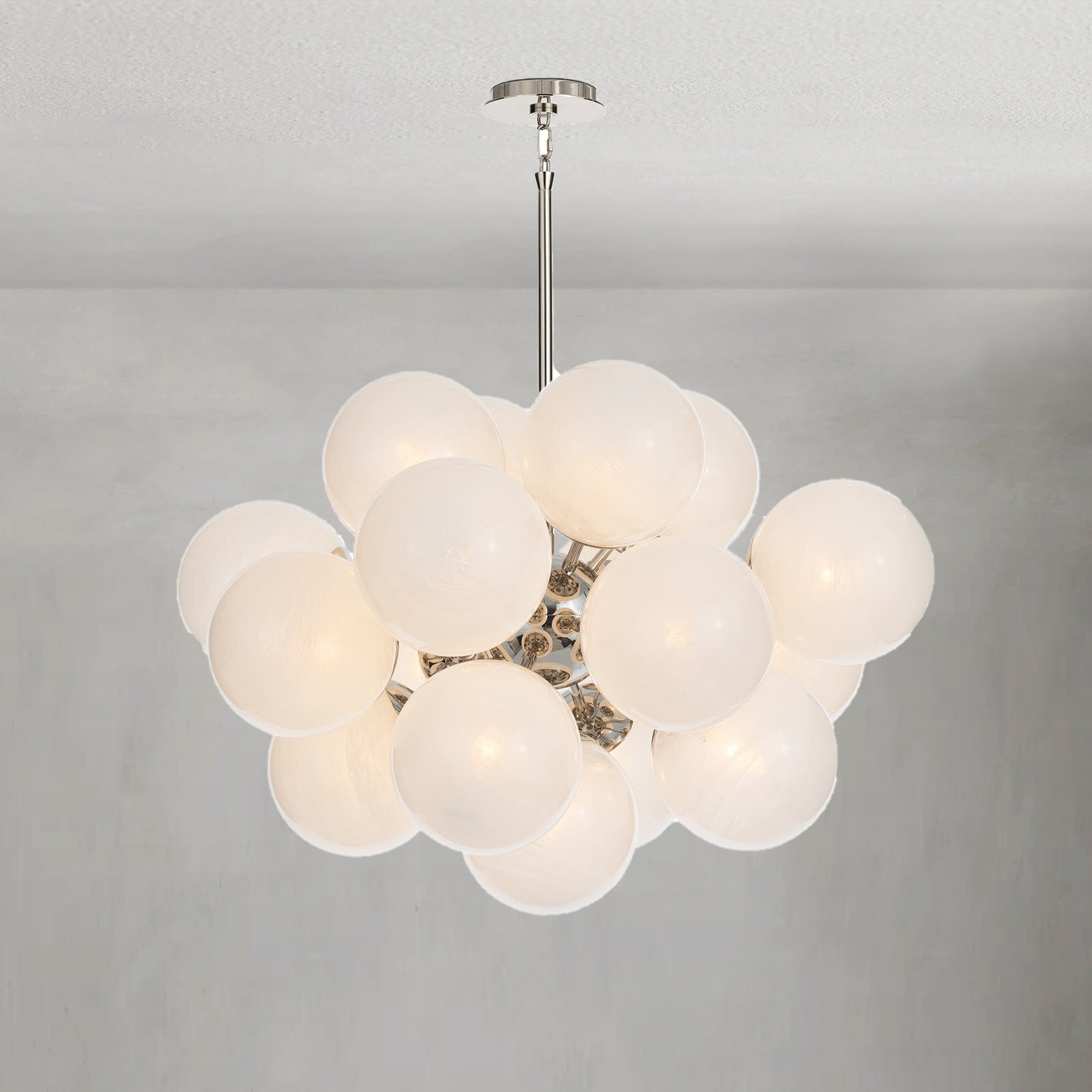 Mandoza Nickel Glass Chandelier