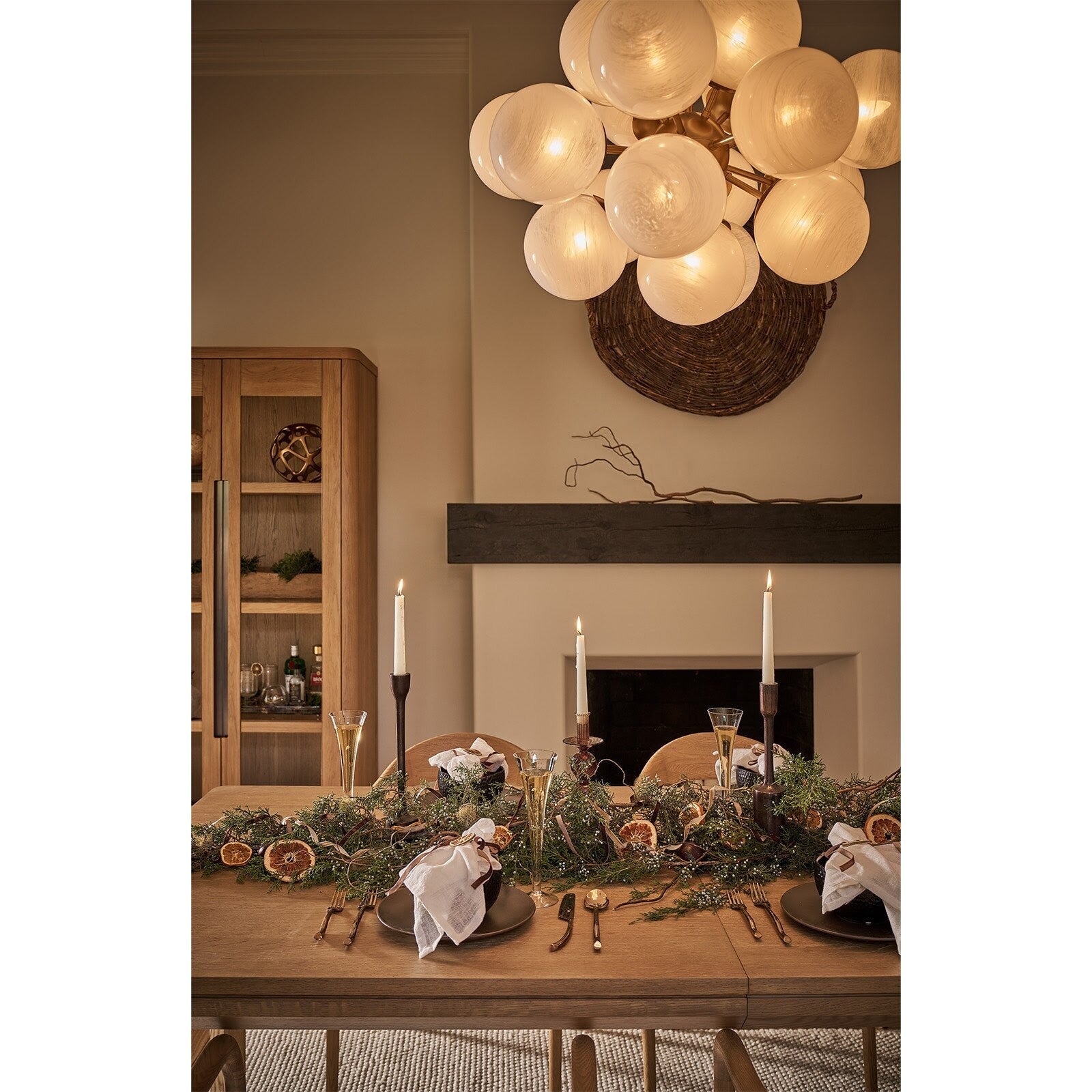 Mandoza Nickel Glass Chandelier