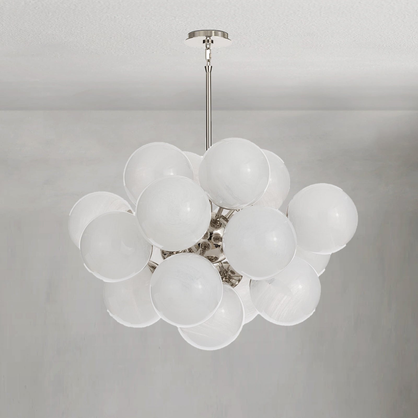 Mandoza Nickel Glass Chandelier