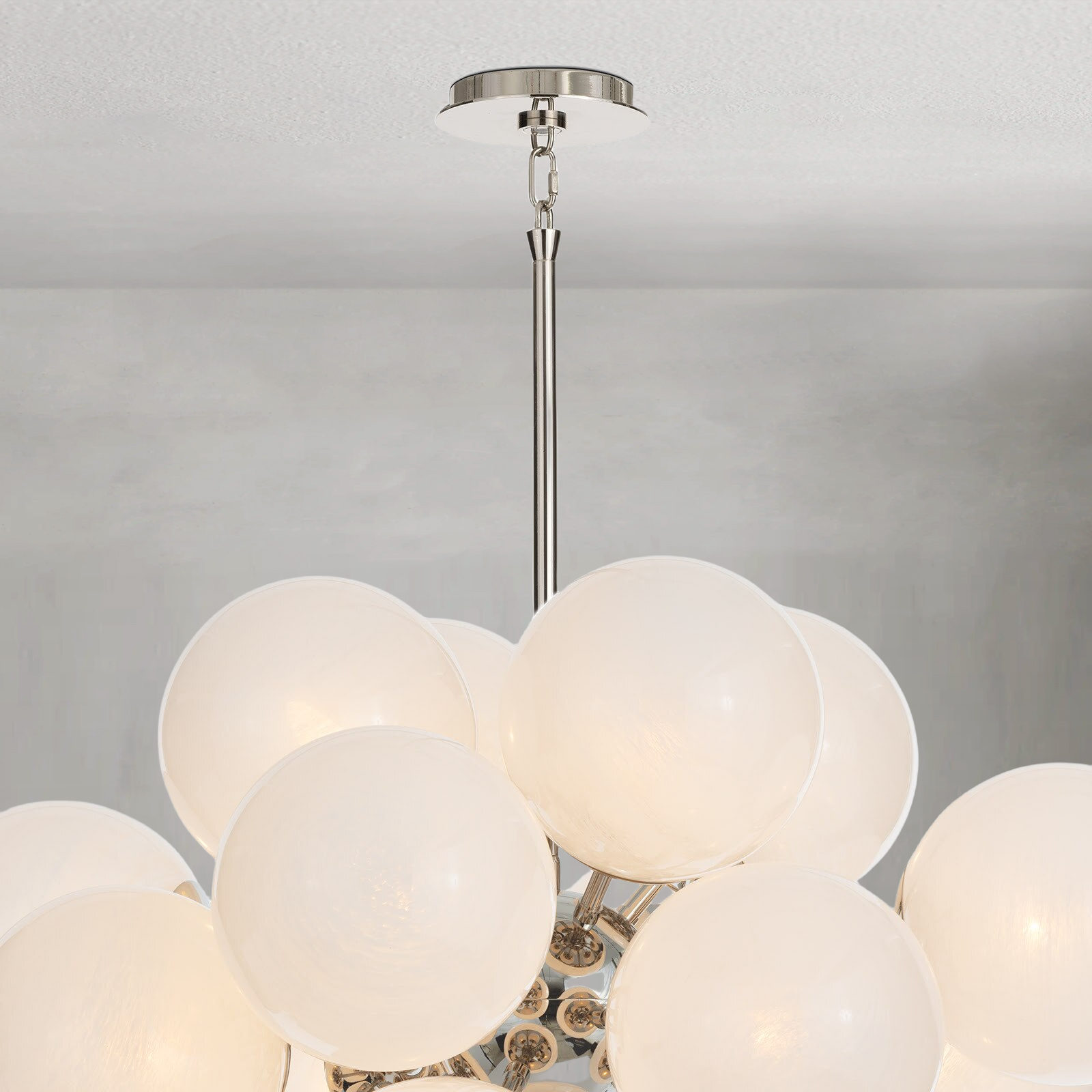 Mandoza Nickel Glass Chandelier