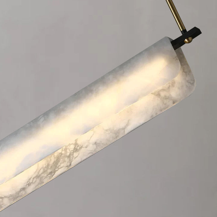 Modern Real Alabaster Chandelier, Linear Chandelier Over Dining Room Chandeliers Luster Gaze