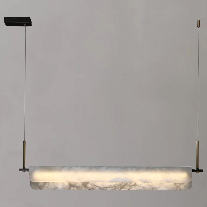 Modern Real Alabaster Chandelier, Linear Chandelier Over Dining Room Chandeliers Luster Gaze