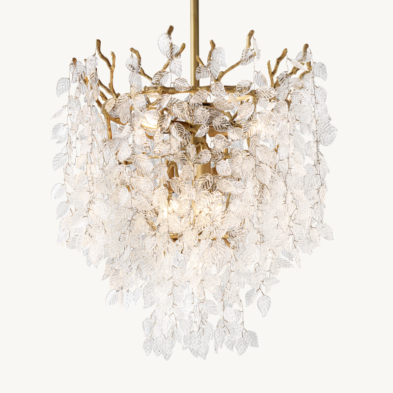 Luster Gaze Veridian Bloom Glass Branch Chandelier - sophisticated American living room