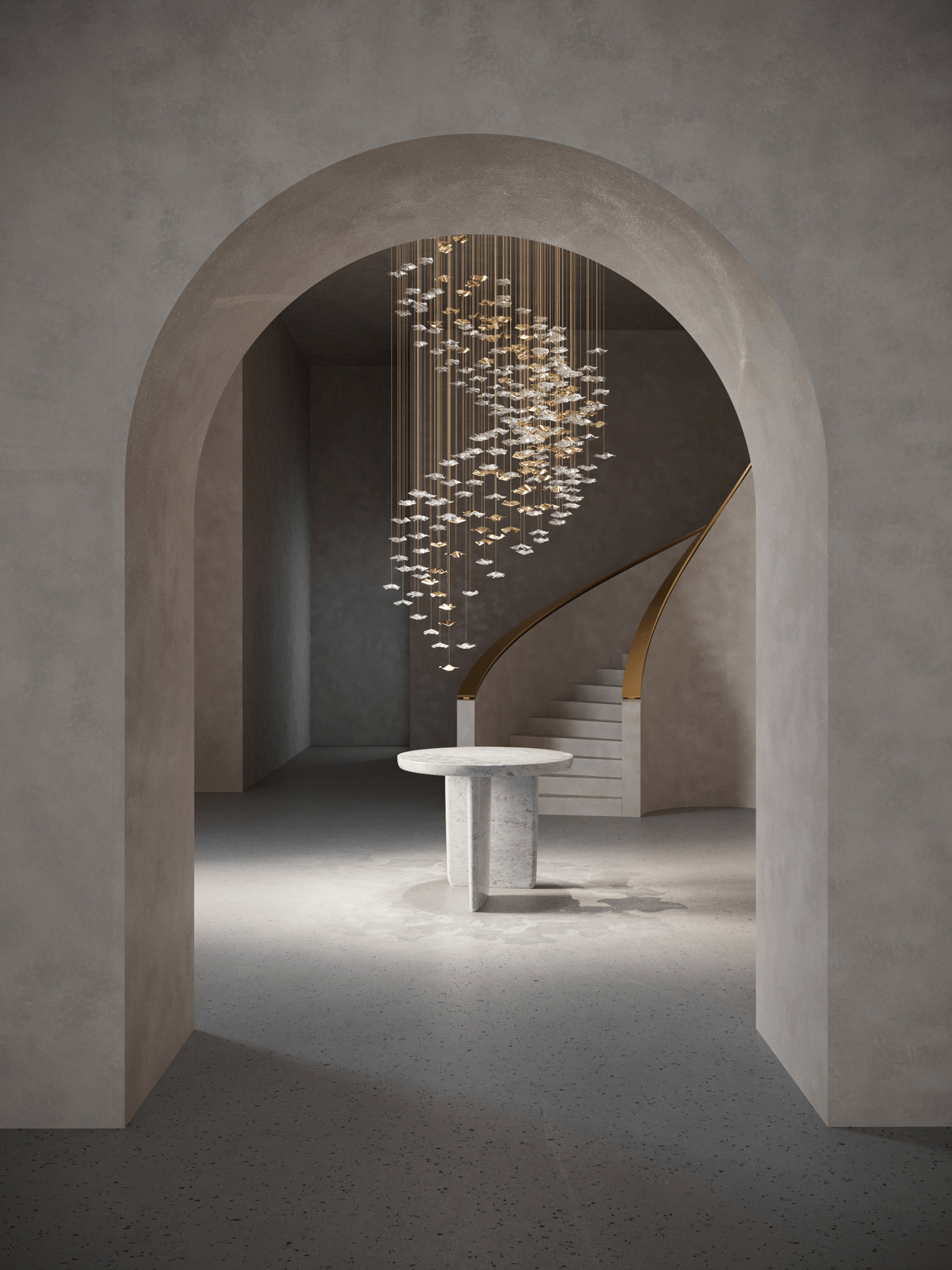 Tidal Stair Crystal Spiral Chandelier