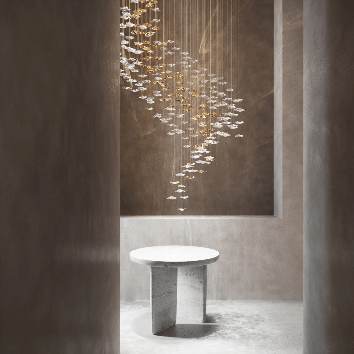 Tidal Stair Crystal Spiral Chandelier